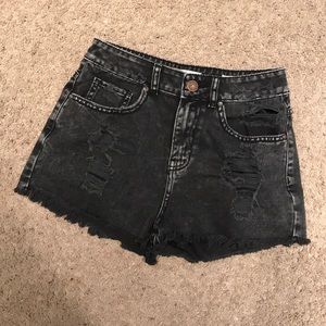 PacSun Black High-Rise Denim Shorts